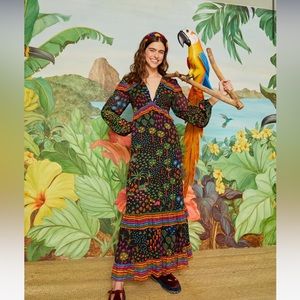 FARM Rio Fruit Garden Long Sleeve Maxi Dress